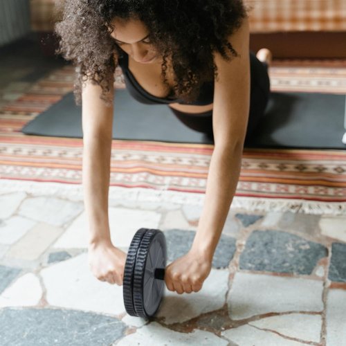 Core Fitness Wheel - Ab Roller Wheel for Core Workout, Abdominal Strength Training - Abs Workout Equipment with Easy-Glide Wheel & Padded Handles - Home Gym Exercise Wheels for Men Women