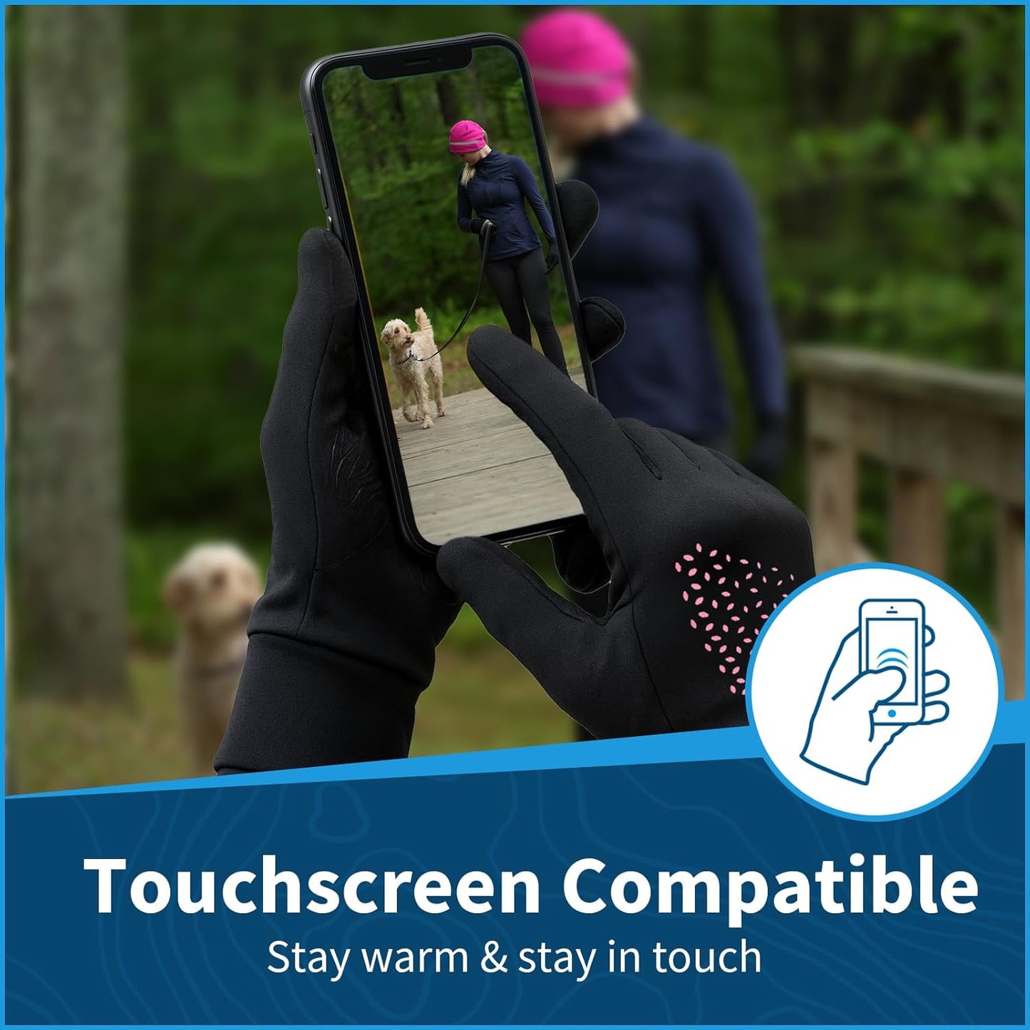 TrailHeads Lightweight Running Gloves for Women – Moisture Wicking & Touchscreen Women’s Gloves with Anti-Slip Grip – Ideal for Cool Weather Workouts & Outdoor Activities