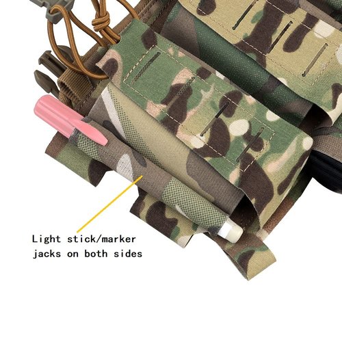 Triple 5.56 Mag Pouch with Utility Bag,Hook-and-Loop Tactical Multicam Placard for Rifle Magazines & Pistol Magazines