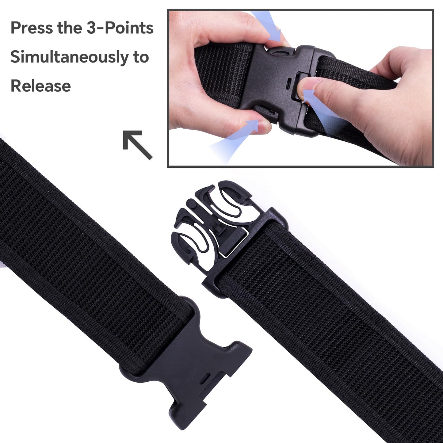 FENGSINET Duty Belt Police Security Duty Belts Law Enforcement Nylon Gun Belt with Utility Tactical Belt Keepers(Duty Belt, Khaki, Medium)