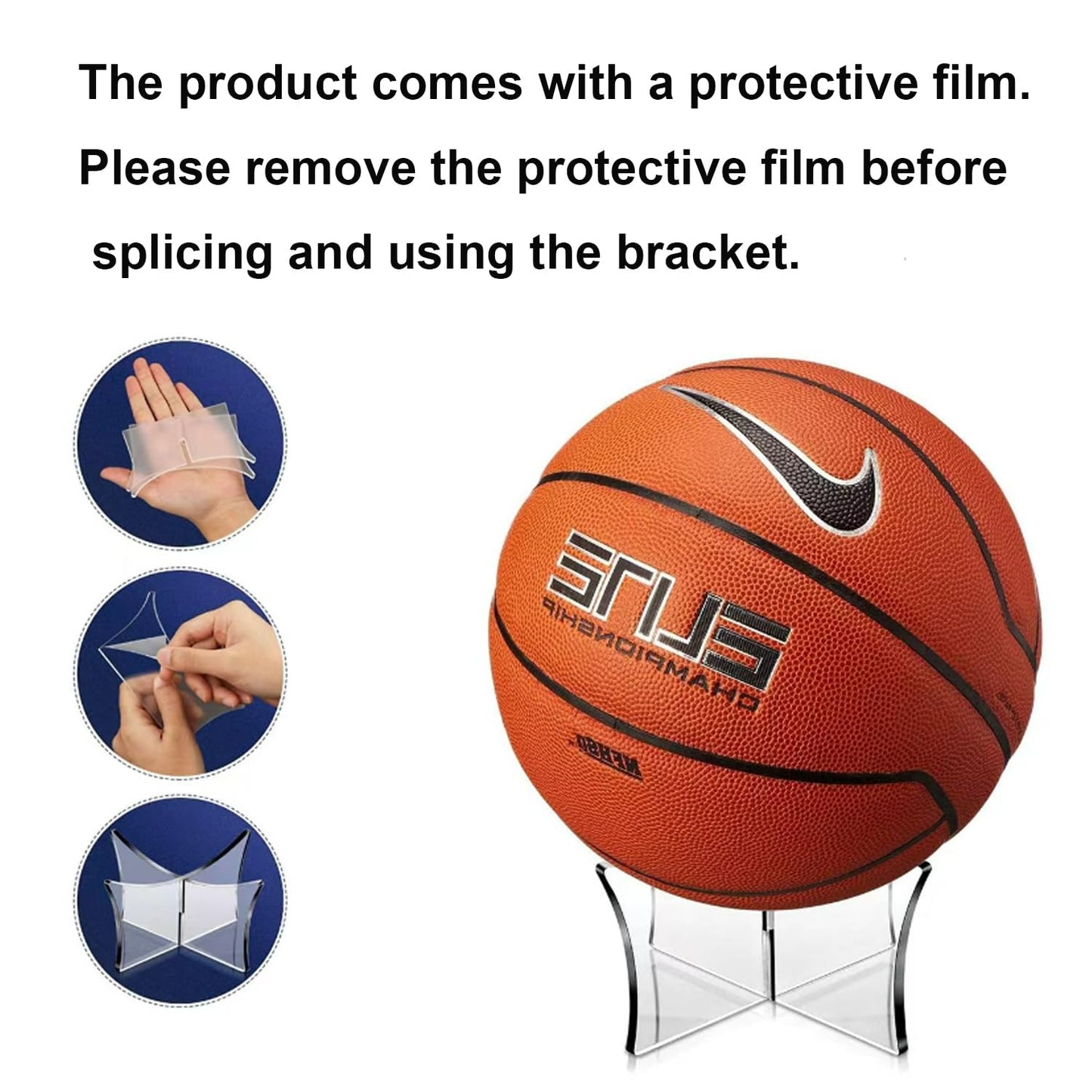 Acrylic Ball Display Holder, Football Stand Storage Holder, Basketball Holder Stand for Display, Volleyball Rugby Ball Stand Holder, Soccer Ball Holder for Football Basketball Soccer Volleyball Rugby（2Pcs）