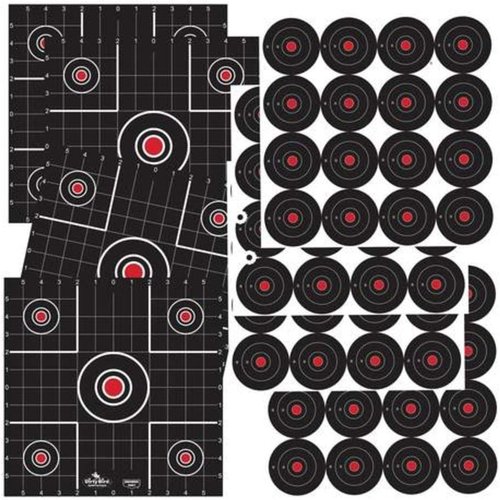 Birchwood Casey Non-Adhesive Dirty Bird White Splattering 12" Practice Shooting Sight-in & Bull's-Eye Target Combo for Indoor and Outdoor Use