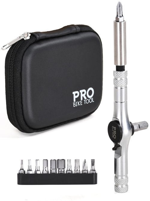 PRO BIKE TOOL Multifunction Bicycle Tool - Black Pantone 419 - Durable Steel, Compact Design for Easy Carry - Versatile Use -Screw Drivers Tool Set - 4.1 x 3.3 Inches