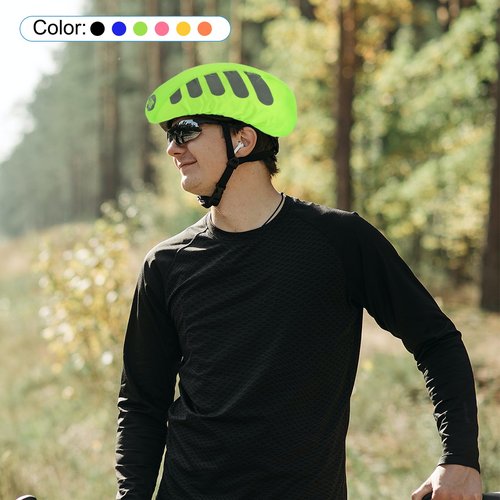 PATIKIL Cycling Bicycle Helmet Cover, 2 Pack Motorcycle Helmet Rain Covers Ride Gear Helmet Cover with Reflective Strip for Road Cycling, Orange
