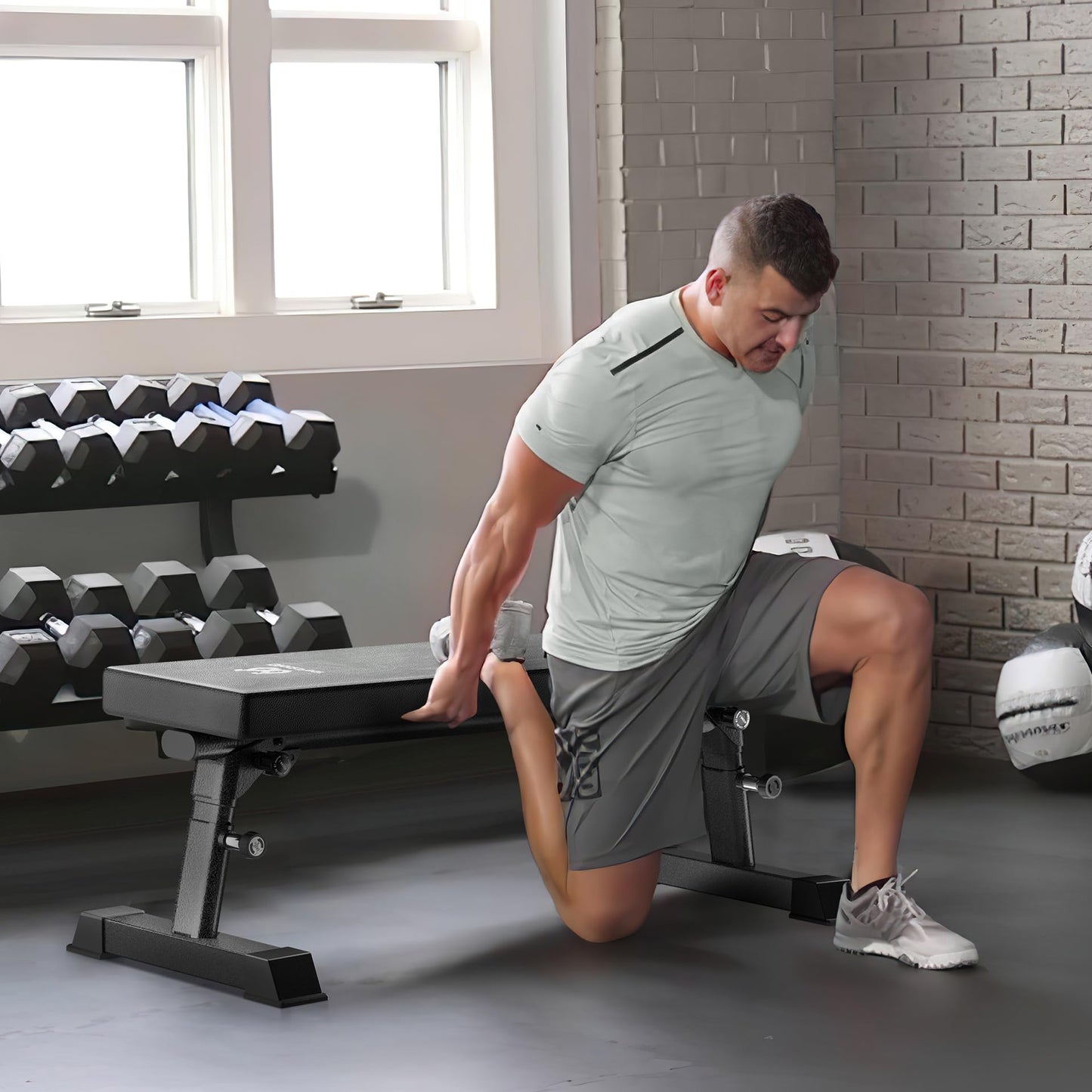 Flat Weight Bench - Heavy Duty Foldable Workout Bench for Home Gym, 1300lb Capacity Adjustable Strength Training Bench Press for Ab and Full Body Exercises, Sturdy and Easy to Fold