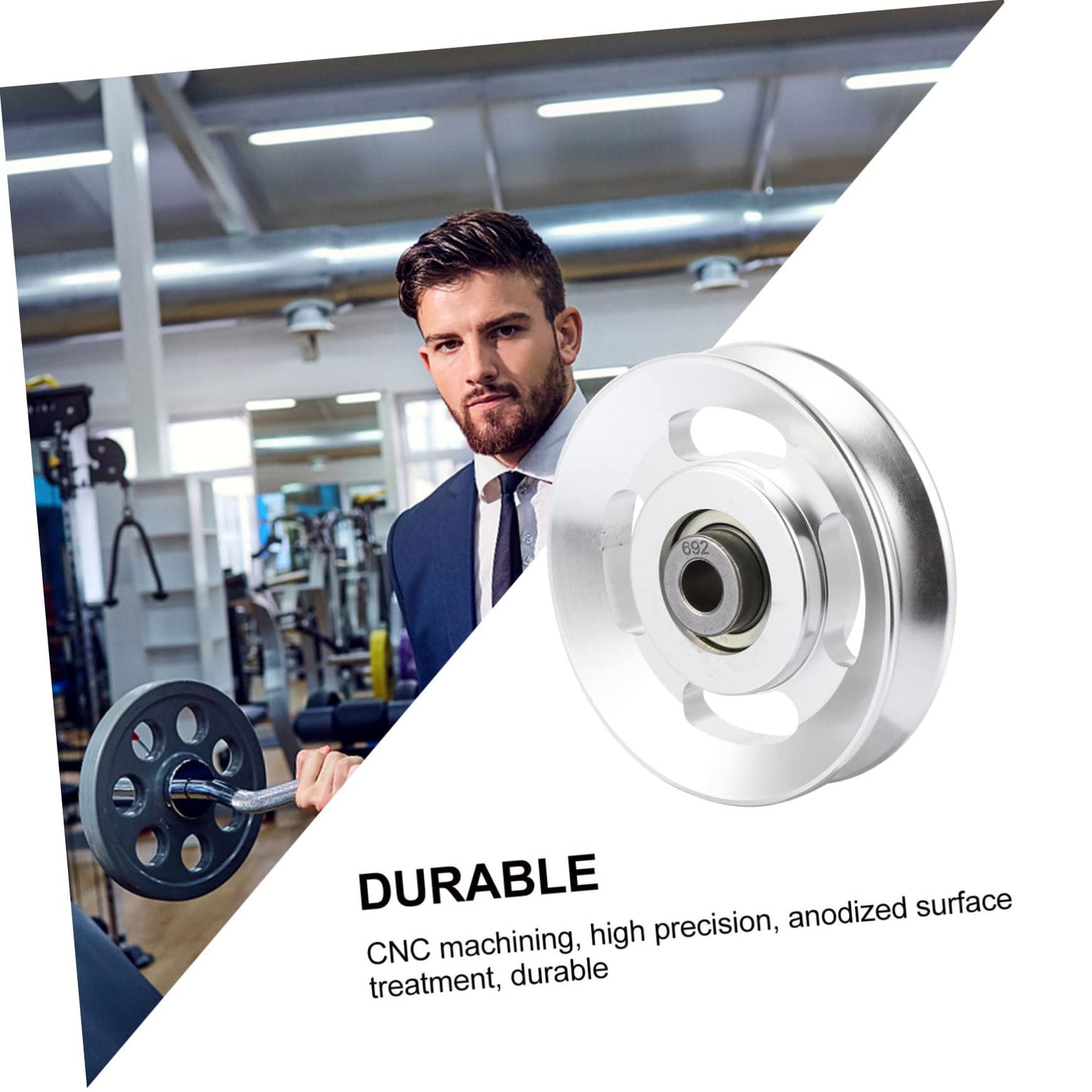 BESPORTBLE Aluminum Alloy Pulley Gym Machines for Home Ball Bearings Wheel Bearings Aluminum Pulleys for Gym Bearing Pulley Universal Bearing Pulley Wheel Silver Wire Rope Fitness Universal