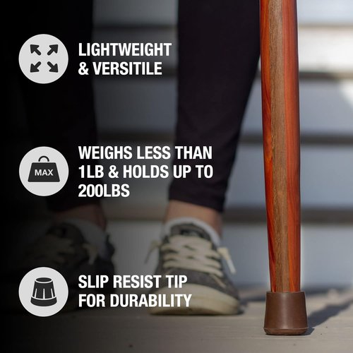 Brazos Handcrafted Wood Walking Stick, Twisted Cedar, Backpacker Style Handle, for Men & Women, Made in The USA