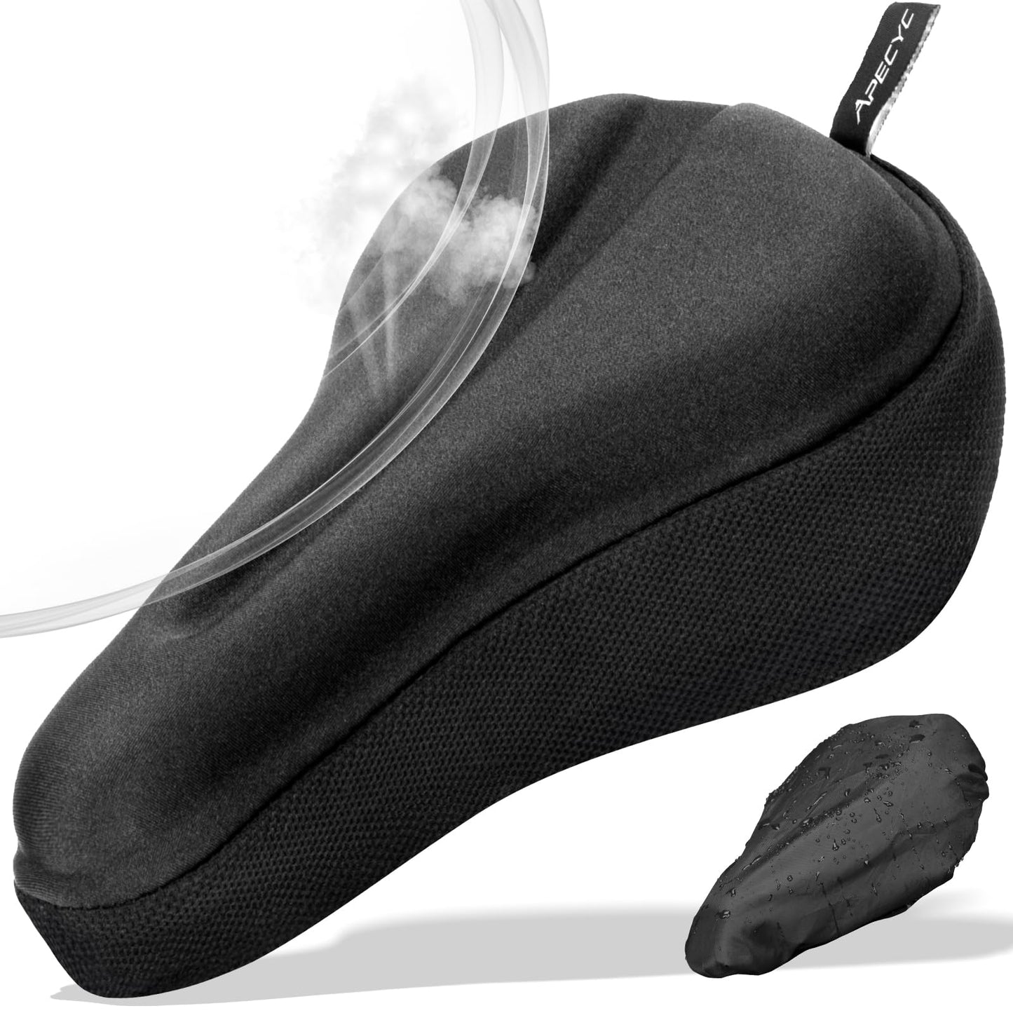 APECYC Bike Seat Cushion Gel Padded Saddle Cover for Men Women - Extra Padding Soft Comfort Bicycle Seat Cushion for Peloton, Stationary, Spin, Mountain, Road, Ebike