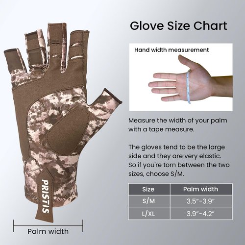 Pristis UPF 50+ Fishing Fingerless Gloves, UV Protection Breathable Thin Half-Finger Sun Gloves for Men Women Boys Kids Kayaking Paddling Hiking Sailing Canoeing Saltwater (Jungle CAMO, S - M)