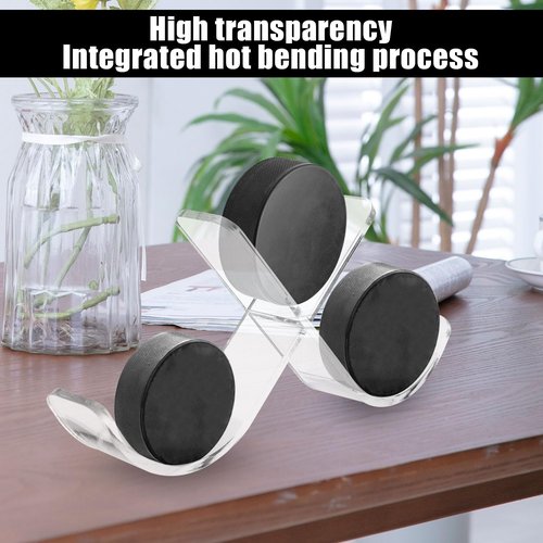Hockey Puck Display Holder, Clear Acrylic Hockey Puck Display Rack Hockey Puck Autograph Memorabilia Display Shelf Stand for Hockey Puck Players Team Gifts Collection Storage Decor