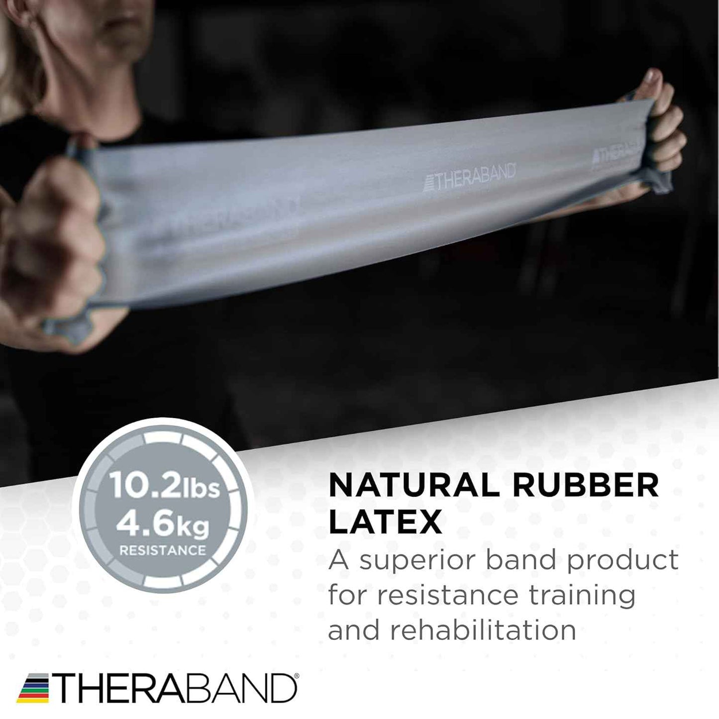 THERABAND Resistance Bands Set - Non-Latex Elastic Exercise Bands for Strength Training & Physical Therapy - Beginner Kit with Yellow, Red, Green