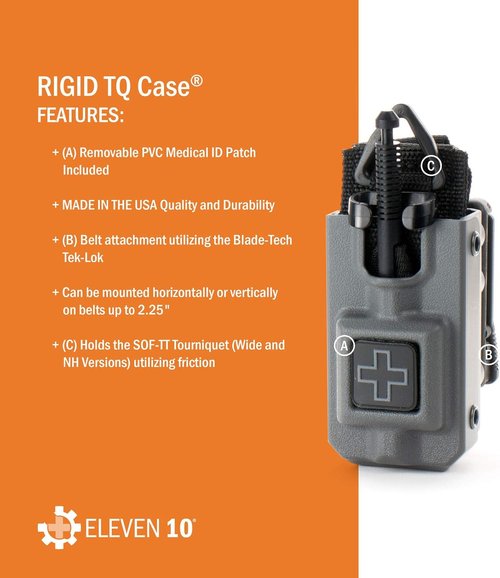 Eleven 10 Rigid TQ Case for SOF-TT Tourniquet, Black, Belt Attachment