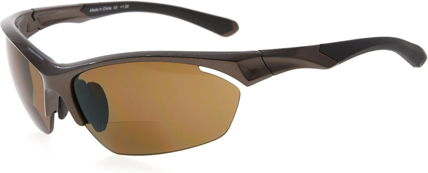 Eyekepper TR90 Frame Bifocal Sports Sunglasses Baseball Running Fishing Driving Golf Softball Hiking Sunshine Readers