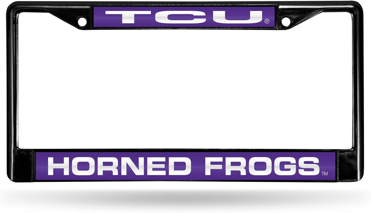 Rico Industries NCAA Black Laser Cut Chrome Frame 12" x 6" Black Laser Cut Chrome Frame - Car/Truck/SUV Automobile Accessory