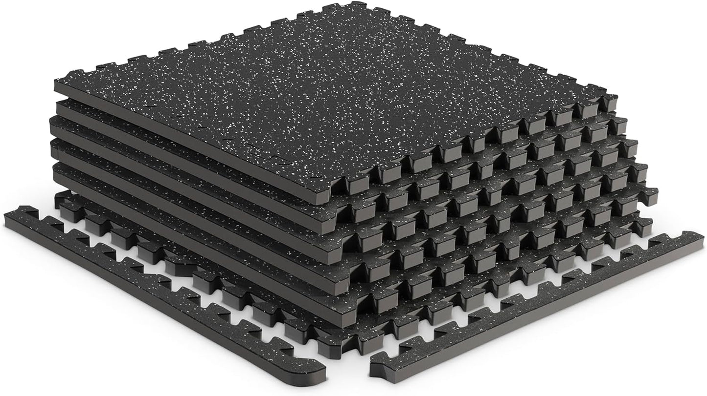 Marcy EVA Foam Interlocking Flooring Mat High Density Non-Slip Tiles for Fitness Equipment, Workout Cushion and Floor Protection
