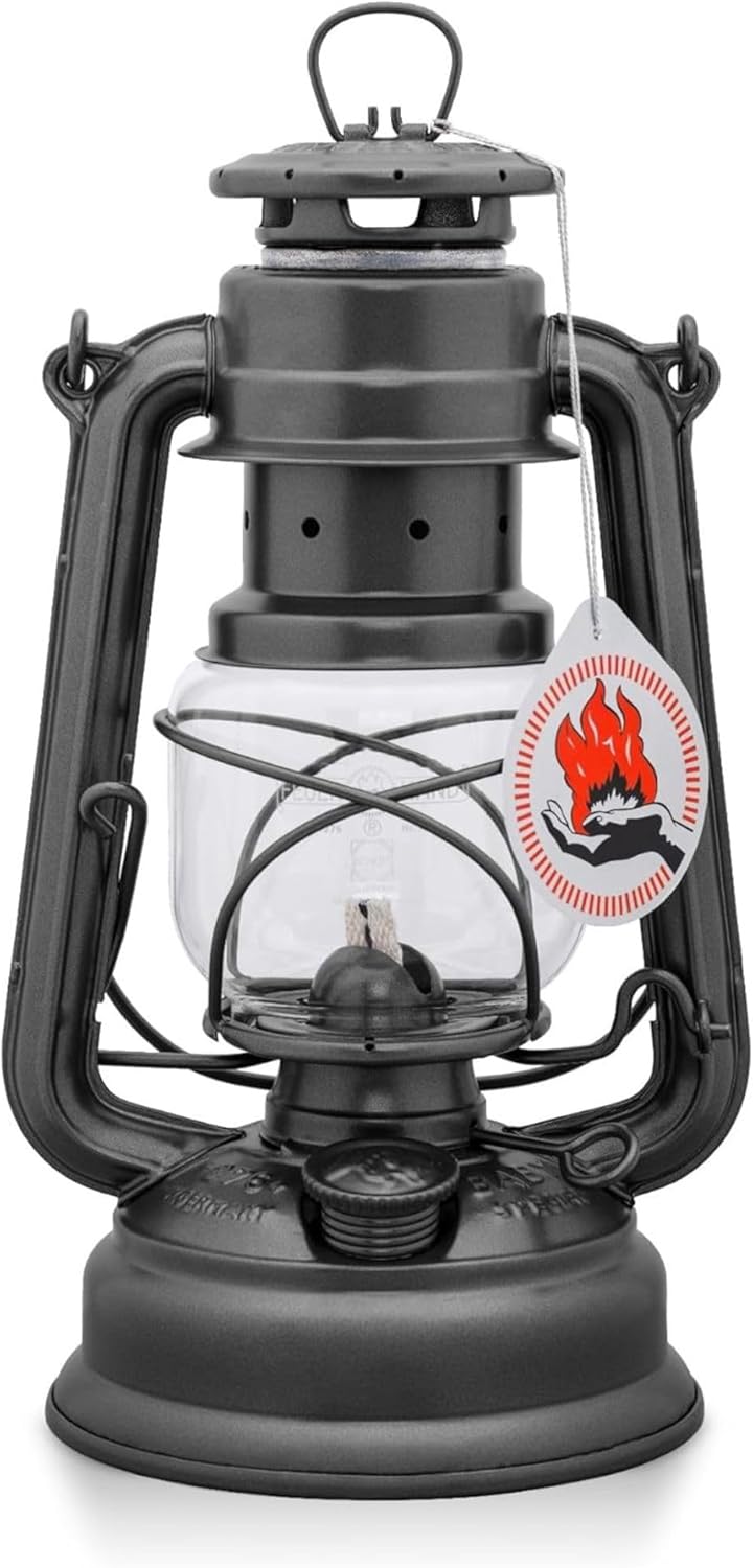 Outdoor Kerosene Fuel Lantern, German Made Weather Resistant Baby Special 276 Galvanized Hurricane Lamp for Camping or Patio, 10 Inches, Bronze