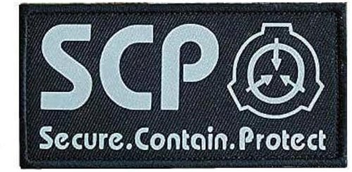 Black SCP Foundation Special Containment Procedures Foundation Logo Military Hook Loop Tactics Morale Luminous Patch Tactical Bag Accessories