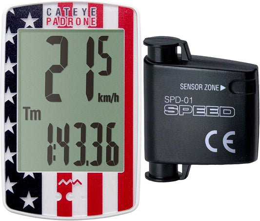 CATEYE Padrone Wireless Bike Computer – Oversized Display Cyclocomputer, Wireless Speedometer & Odometer, FlexTight™ Mount, Auto Start/Stop, Programmable Odometer