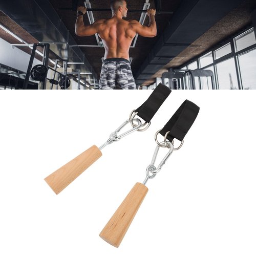 RiToEasysports Wooden Pull Up Grips,Hand Grips Strength Trainer Exerciser Pull Up Fitness Accessories for Bouldering,Kettlebells,Workout
