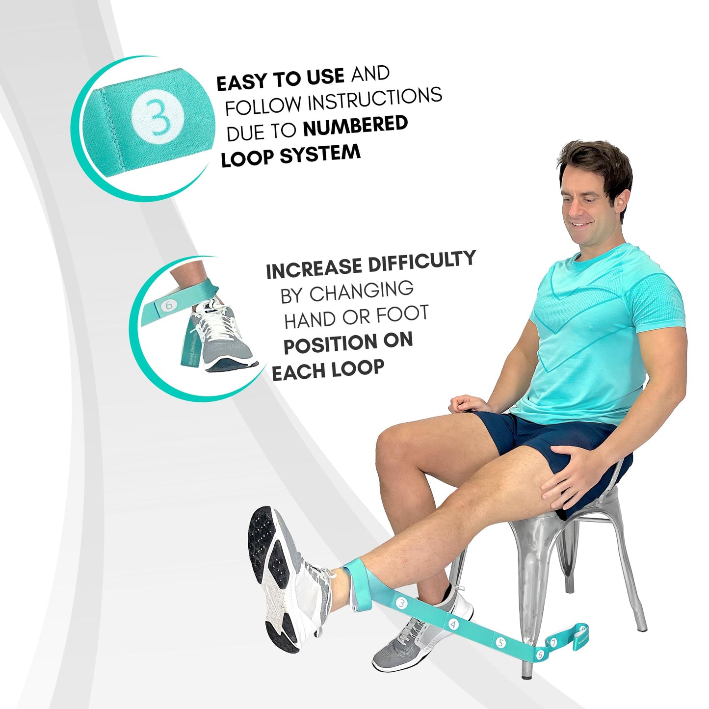 Resistance Bands for Seniors - Exercise Band to Improve Mobility and Strength - Standing & Chair Exercises for Seniors Including Videos and Printable Exercise Instructions - Moderate Strength - Green