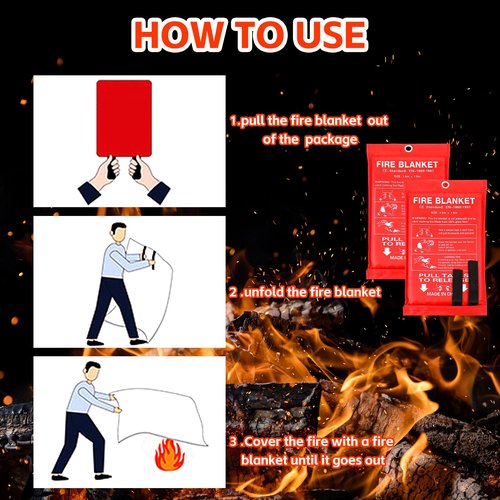 Macarrie 30 Pack 39” x 39” Fire Blanket Emergency for Home and Kitchen Safety Suppression Blanket Fiberglass Fireproof Survival for Fireplace Car Office Camping (Red)