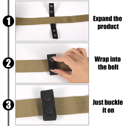 PEUTIER 10pcs Belt Keepers for Duty Belt, Nylon Belt Loop Keeper Police Belt Keepers with Double Snaps Fixing Duty Belt Accessories for 2-2.5in Wide Belts Police Law Enforcement Security