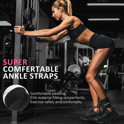 Barbell Pad Set for Hip Thrust 10Pcs- Squat Pad for Barbell Lunges & Bar Padding - Bench Press Standard Weight Bar Pad - With Ankle Straps, Wrist Straps for Weightlifting, 3 Lifting Strap (Black)