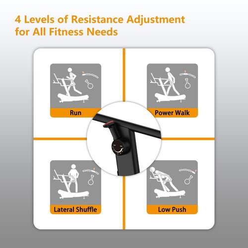 GYMOST Curved Treadmill, User Powered Air Runner, Non-Electric Motorized Treadmill with 4 Resistance Levels Adjustment Great for Gym and Home Running