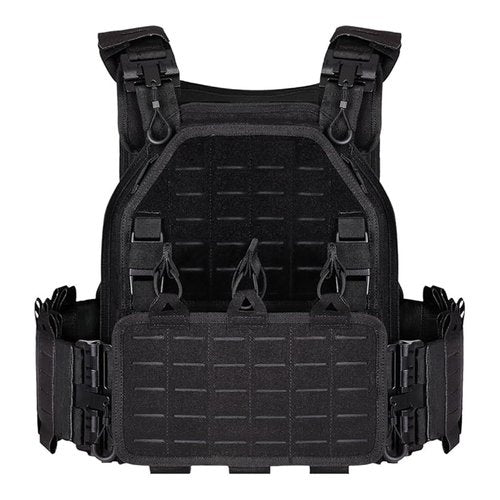 PIKEON Tactical Vest for Men Quick Release Adjustable Airsoft Vest Laser-Cutting Modular Lightweight Vest (Black)