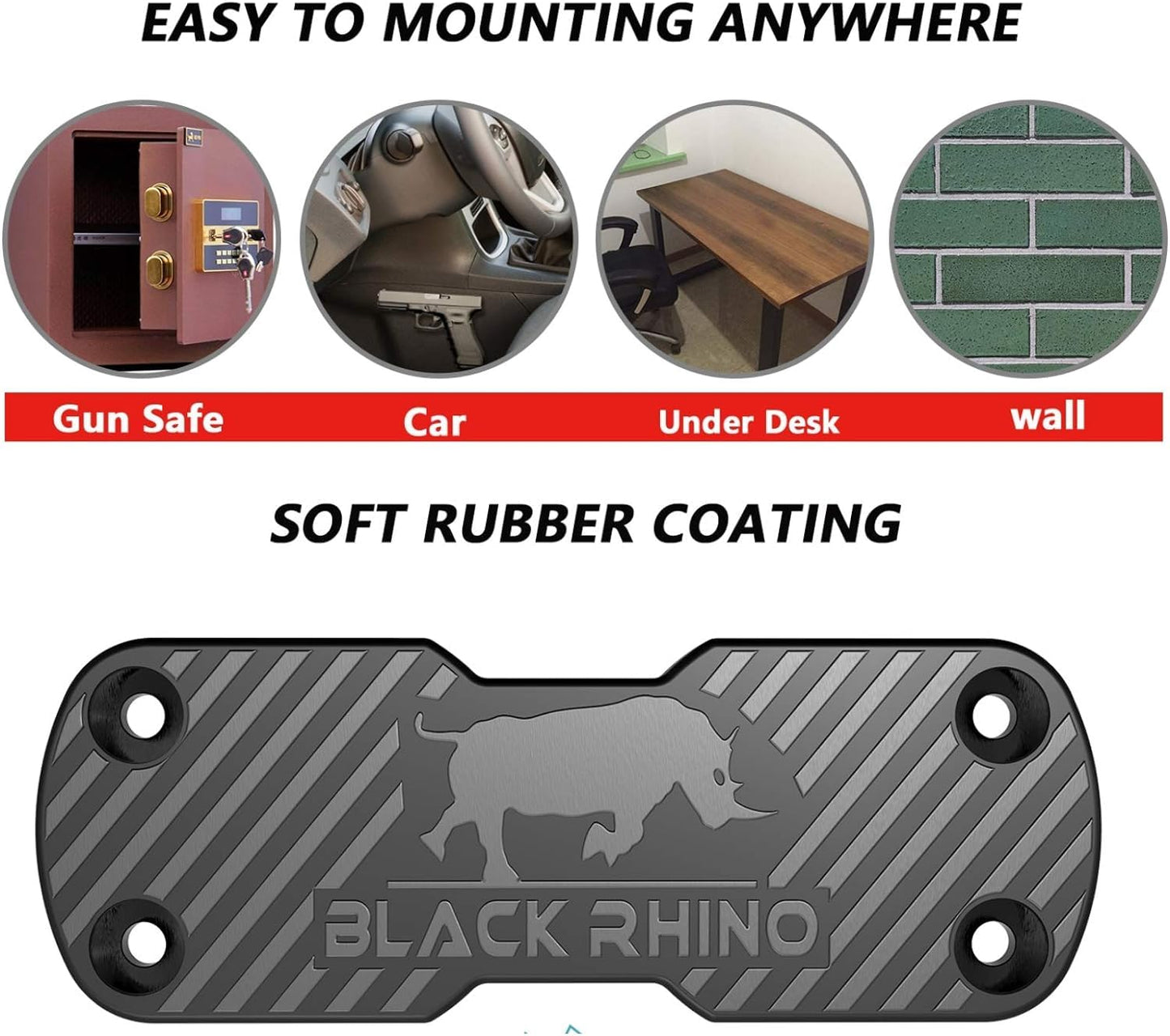 Generic Gun Magnet for Vehicle - Magnetic Quick to use Holder for Rifle, Handgun, Shotgun, Pistol up to 49lbs - Tactical Car Holster & Mount for Home, Desk, Truck Accessories for Men (4PACK-49LBS)