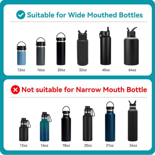 Soledea Flip Lid for Hydro Flask Wide Mouth 12/16/18/20/32/40/64 oz Bottles, Replacement Leak-Proof Lid Compatible with Thermoflask, Iron Flask, Nalgene & Other Wide Mouth Water Bottle Brands