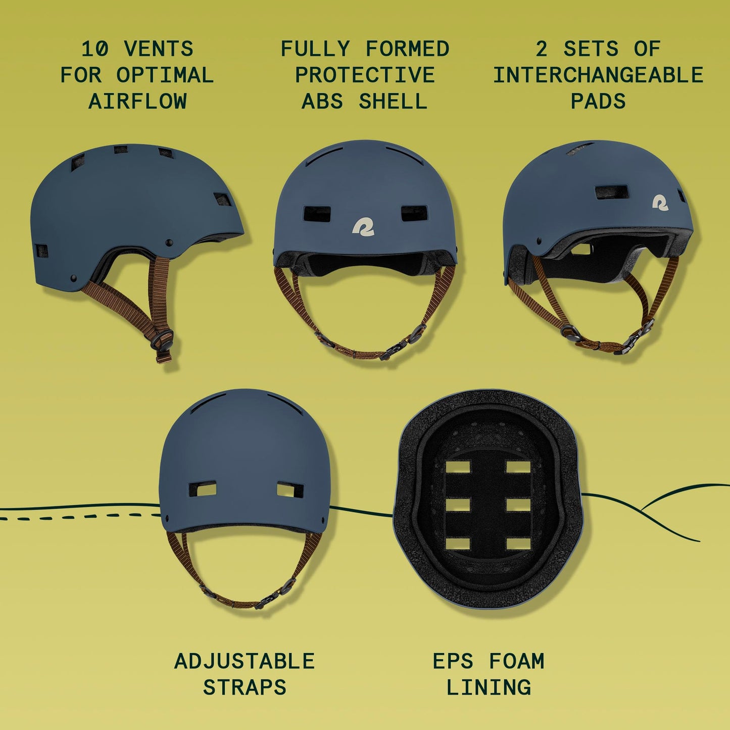 Retrospec Dakota Bicycle / Skateboard Helmet for Adults - Commuter, Bike, Skate, Scooter, Longboard & Incline Skating - Highly Protective & Premium Ventilation-Small- Matte Navy