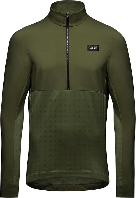 GORE WEAR Men's Standard 1/2-Zip, Utility Green, X-Small
