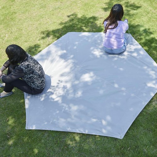 YDYJKI Waterproof Camp Tarp -Hexagonal Tent Tarp for Under Tent -Ground Sheet Mat for Camping Hiking Backpacking Outdoor Travel (M 8.5' X 7.2'-Khaki)