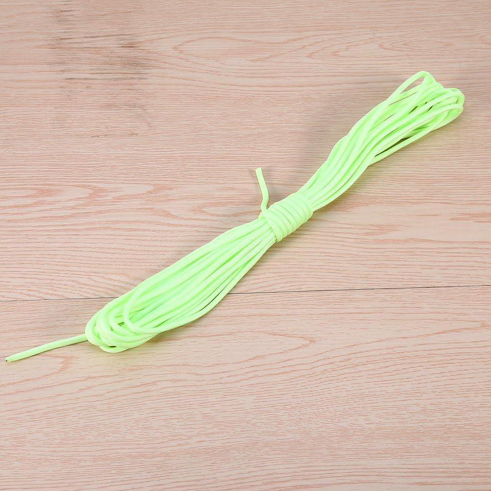 Paracord Parachute Cord, Portable Survival 9 Strand 550 Luminous in The Dark 25Ft, 50Ft, 100Ft (Green, 25ft)