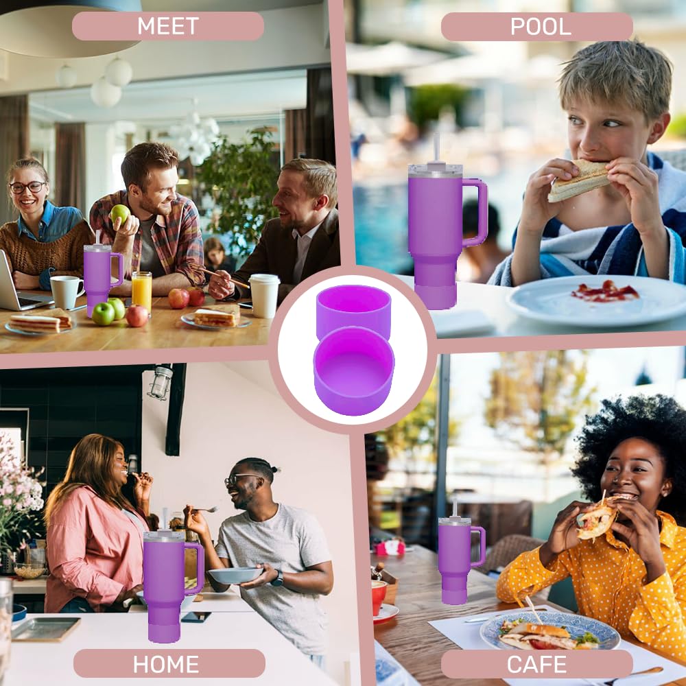 JENCAG 2Pcs Stanley Boot Silicone Sleeve - Elevate Your Bottle's Protection and Aesthetic with Rugged Durability and Stylish Design - Custom-Fit for Stanley Quencher, and Hydroflask Bottles (Orchid)