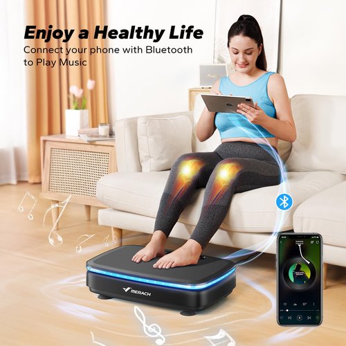 MERACH Vibration Plate Exercise Machine, Vibration Plate for Lymphatic Drainage, Vibrating Plate Exercise Machine for Women Men, Workout Equipment for Home