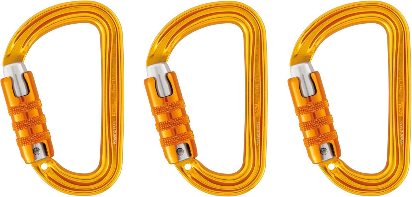 Petzl Sm'D Carabiner - Versatile, Lightweight, Compact, D-Shaped Locking Carabiner for Rock and Ice Climbing