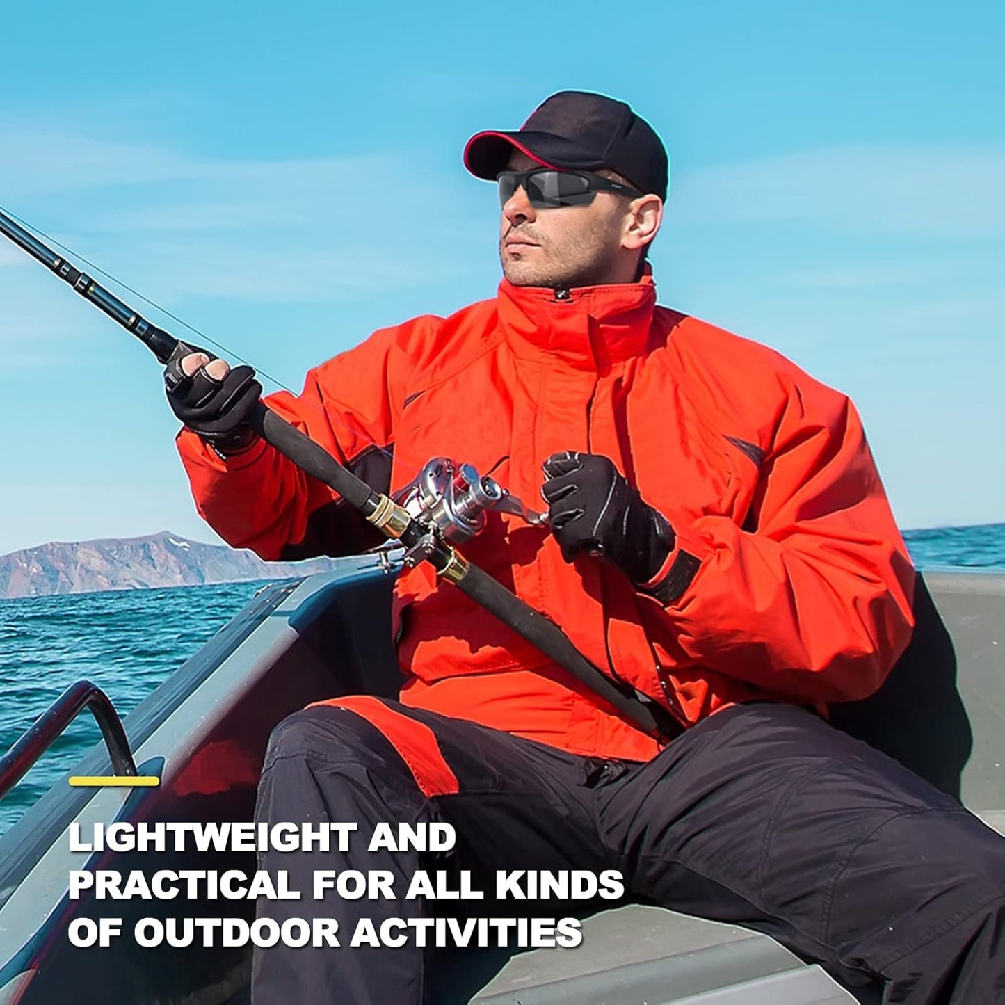 Polarized Sports Sunglasses for Men - Lightweight Tr62 Frame for Fishing, Cycling, Golf & Running