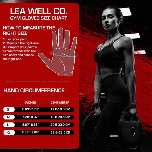 LEA WELL CO Workout Gloves! Premium Grip, Wrist Support, and Comfort. Weight Lifting Gloves for Men and Women for Bodybuilding, Gym Training and Exercise (Black, X-Large)
