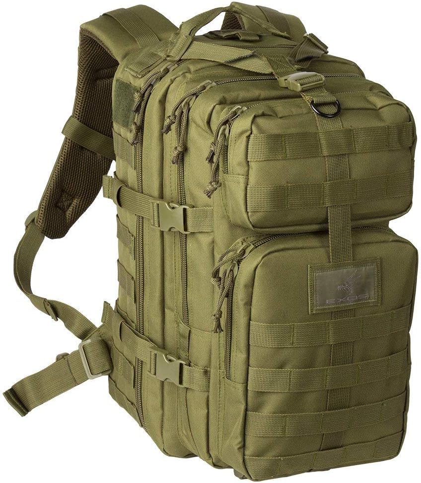Exos Bravo Backpack - Large Military Hiking Backpack 34L - Waterproof Heavy-Duty Molle Hunting Bag for Men - Tactical Rucksack Daypack - Hydration Pack Compatible for Running, Cycling - (Coyote Tan)