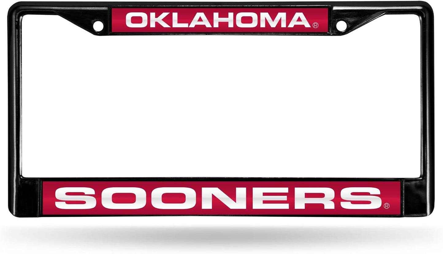 NCAA Black Laser Cut Chrome License Plate Frame for Car/Truck/SUV - 12x6" Auto Accessory