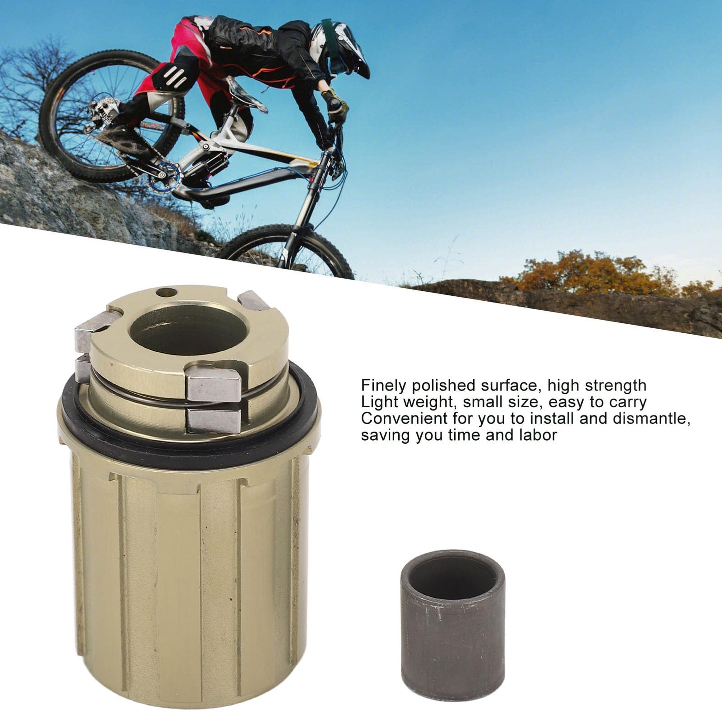 Alomejor Mountain Road Cassette Body Tool 11 Speed 12mm Hole Diameter 2 Bearing Cassette Freehub Body