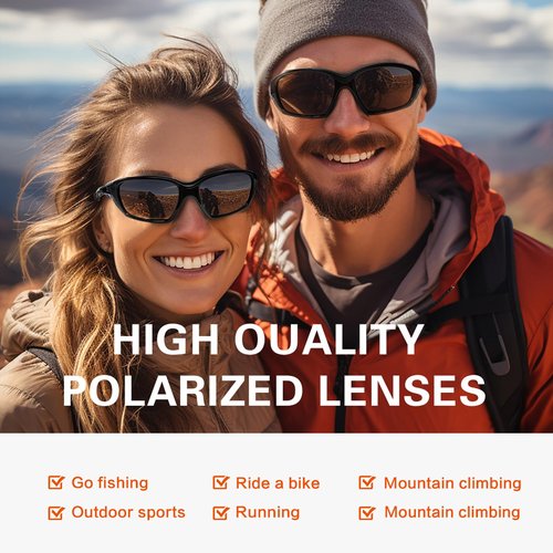 Sports Polarized Sunglasses for Men: Womens UV400 Protection Sun Glasses Wrap Around Goggles for Fishing Driving TR90