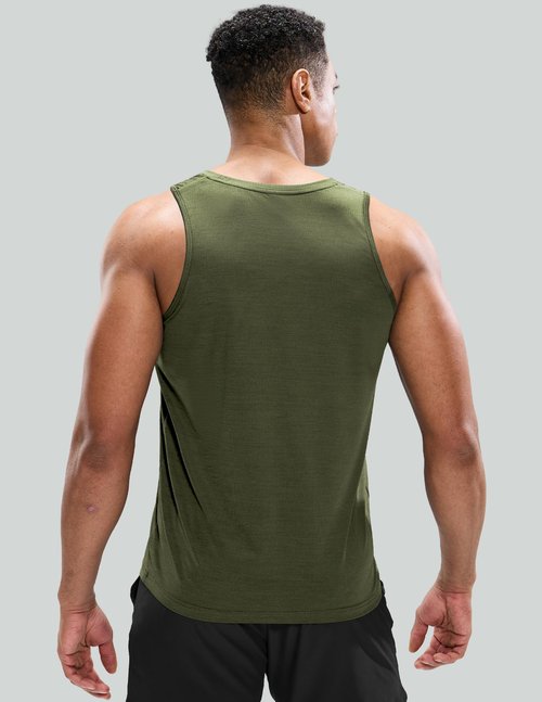 Nepest Men's Quick Dry Workout Muscle Gym Fitness Active Sports Tank Tops Sleeveless Shirts Heather Army Green XXXL