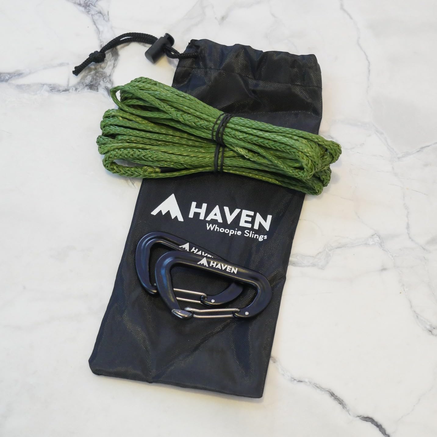 Haven Hammock Whoopie Slings with Ultralight Carabiners - Hammock Straps Accessory - Camping (Green)