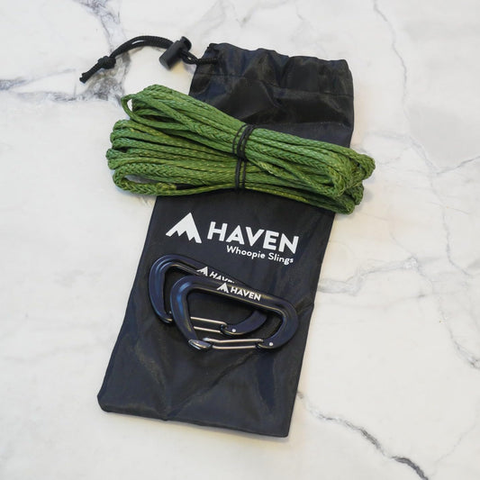 Haven Hammock Whoopie Slings with Ultralight Carabiners - Hammock Straps Accessory - Camping (Green)