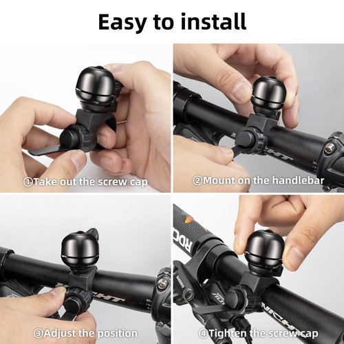 ROCKBROS Bike Bell Classic Bicycle Bell Loud Sound Mountain Bike MTB Bells Bell for Bike Ring Bell for Adults for 0.82-0.86in/21-22mm Bike Handlebars…