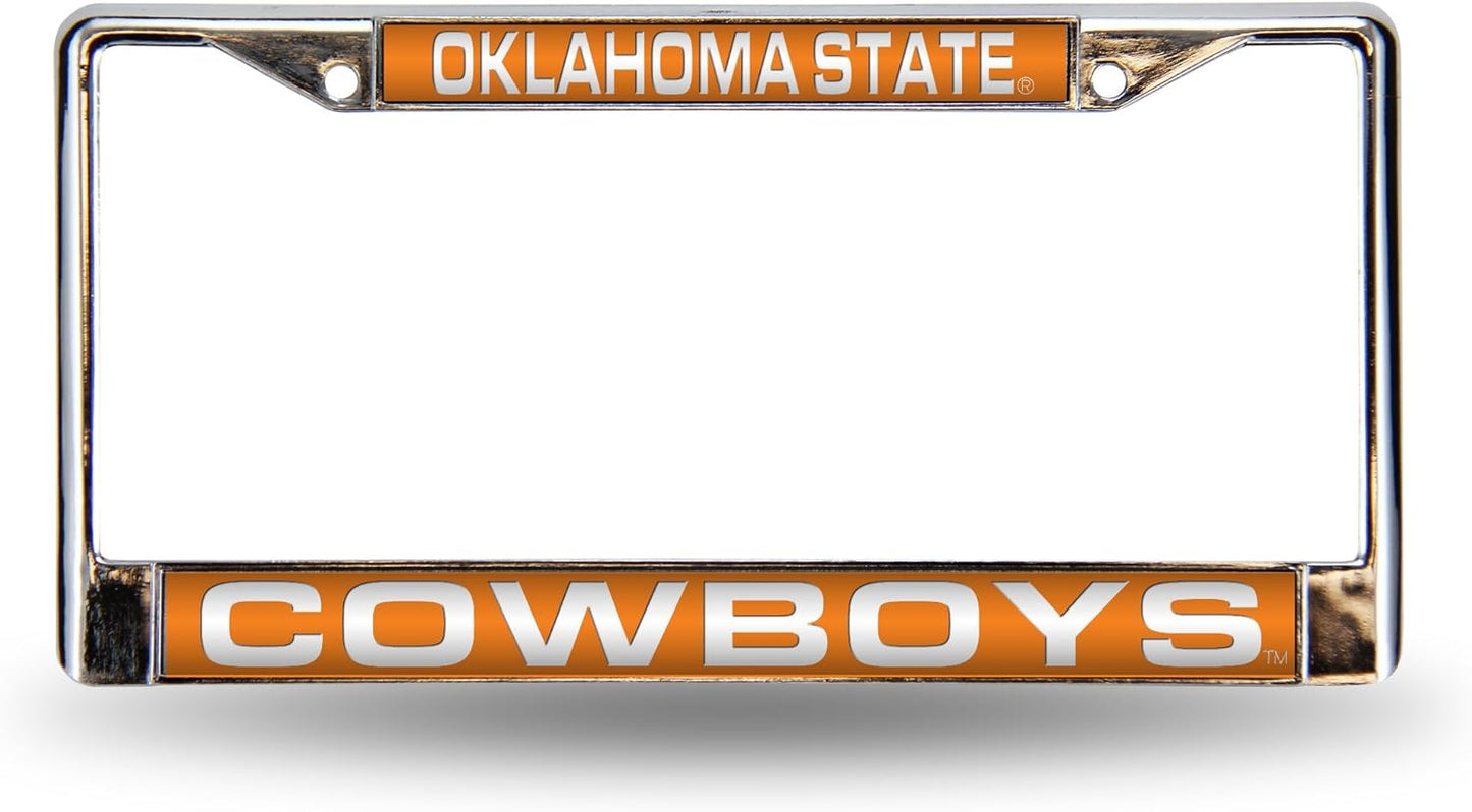 Rico Industries NCAA Unisex-Adult Laser Cut Inlaid Standard Chrome License Plate Frame