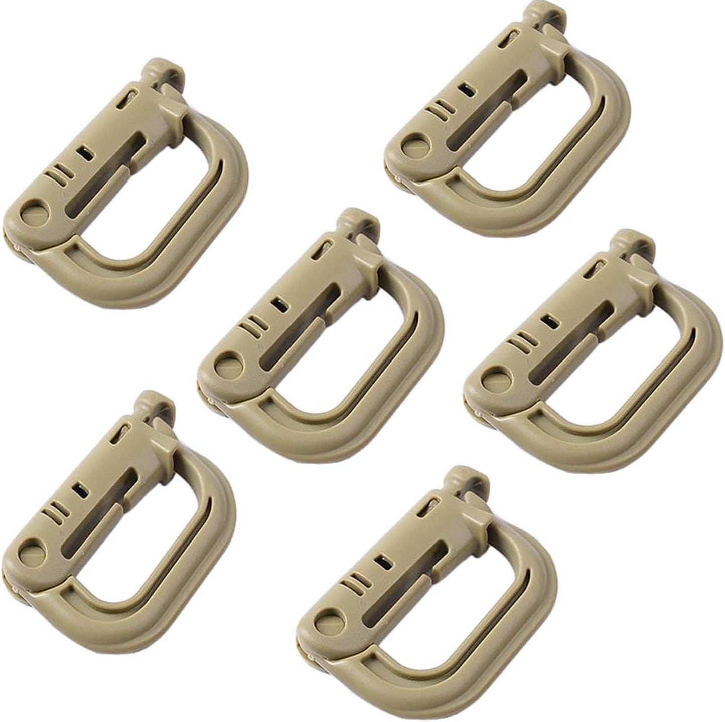 Jadedragon Multipurpose Tactical 360 Rotation D-Ring Clips/Locking Carabiner/Hydration Tube Clips/Elastic String Strap Management Tool for MOLLE Webbing Attachment Backpacks